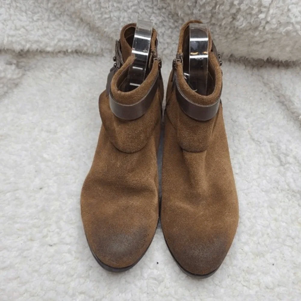 Clarks Briwn Suede Western Inspired Ankle Boots sz‎ 9.5